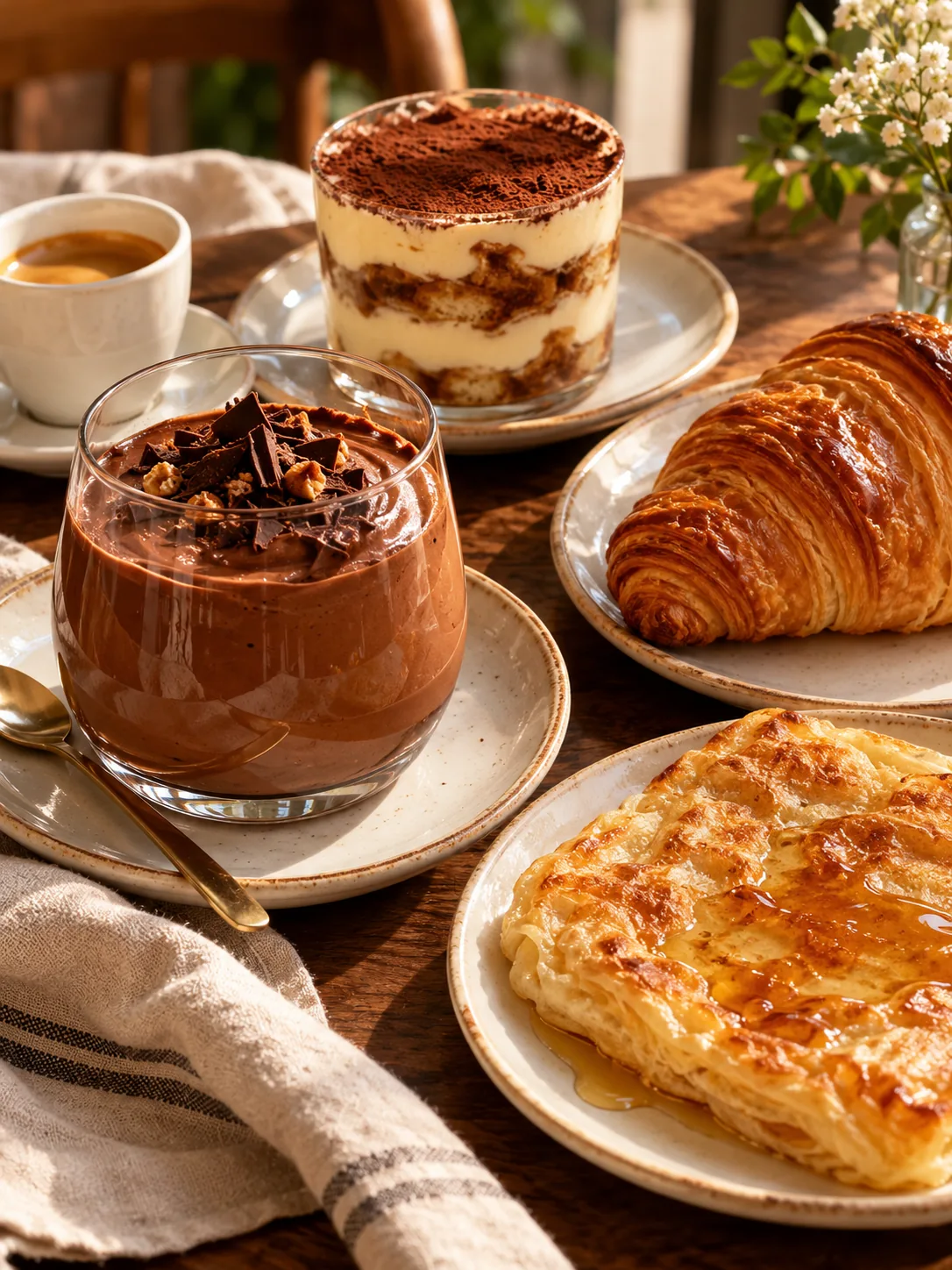 Pâtisseries et desserts du café — visuel d’ambiance